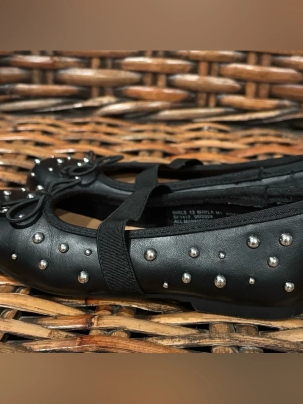 Dolce Vita Black Studded Kids Dress Shoes in Girls size 12. Great condition!